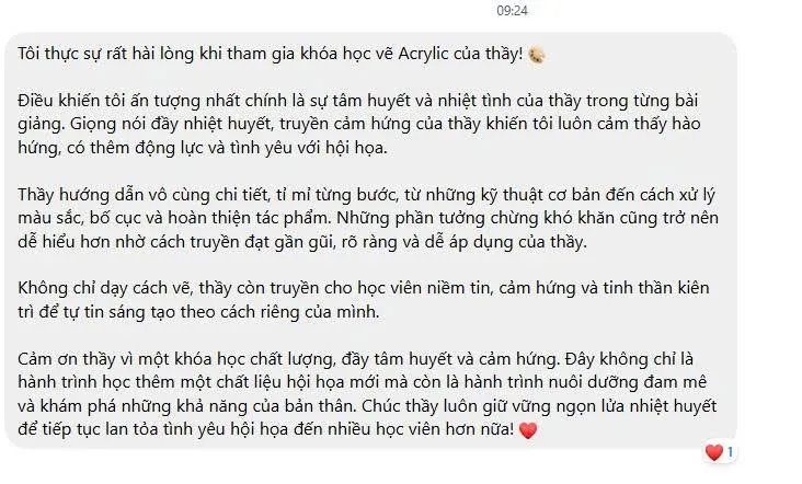 Chia sẻ của học viên về khóa học
